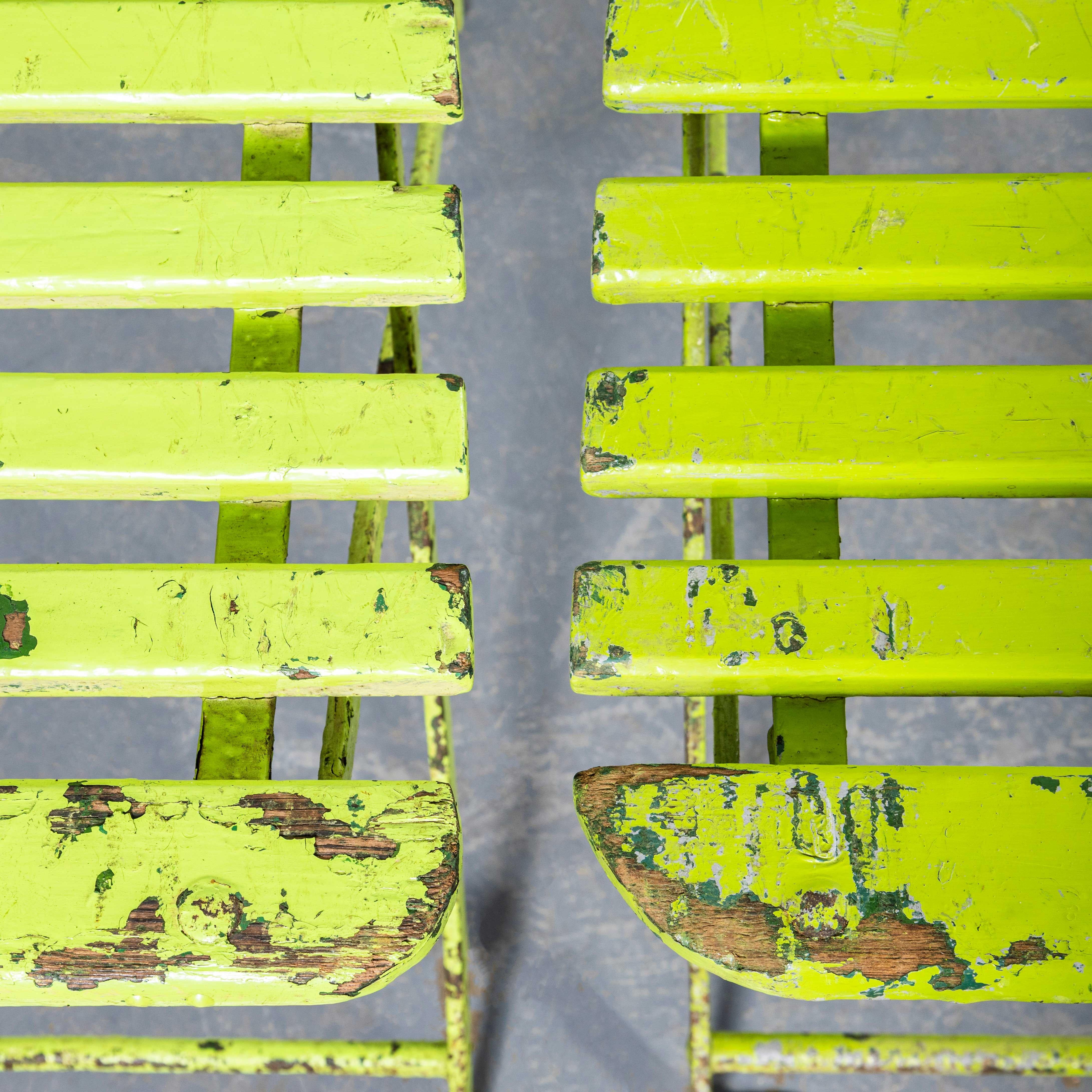 1950's Original Englischer Pavillon Lime Green Klappstühle im Angebot 3