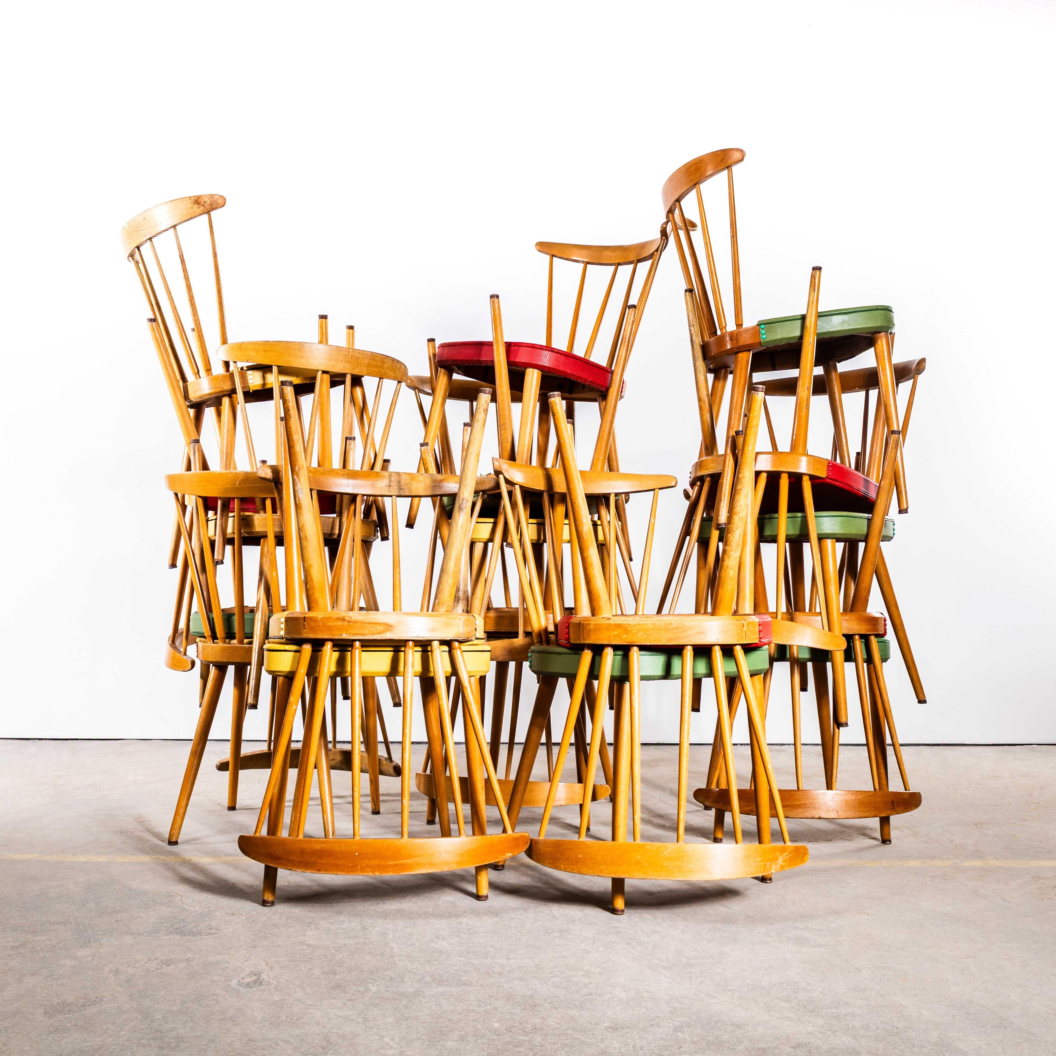 1950’s Original Erco Upholstered Dining Chairs – Small Batch Available. 

Made in the Netherlands by Erco in the late 1950’s, a manufacturer we don’t see very often which is a shame as they are such a good chair. Made in solid beech the chairs