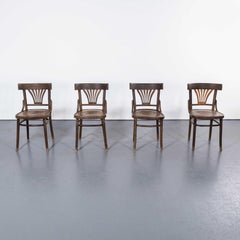1950’s Original Fan Back Bentwood Dining Chairs – Set Of Four