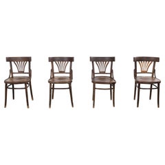 1950’s Original Fan Back Bentwood Dining Chairs – Set Of Four