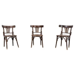1950’s Original Fan Back Bentwood Dining Chairs – Set Of Three