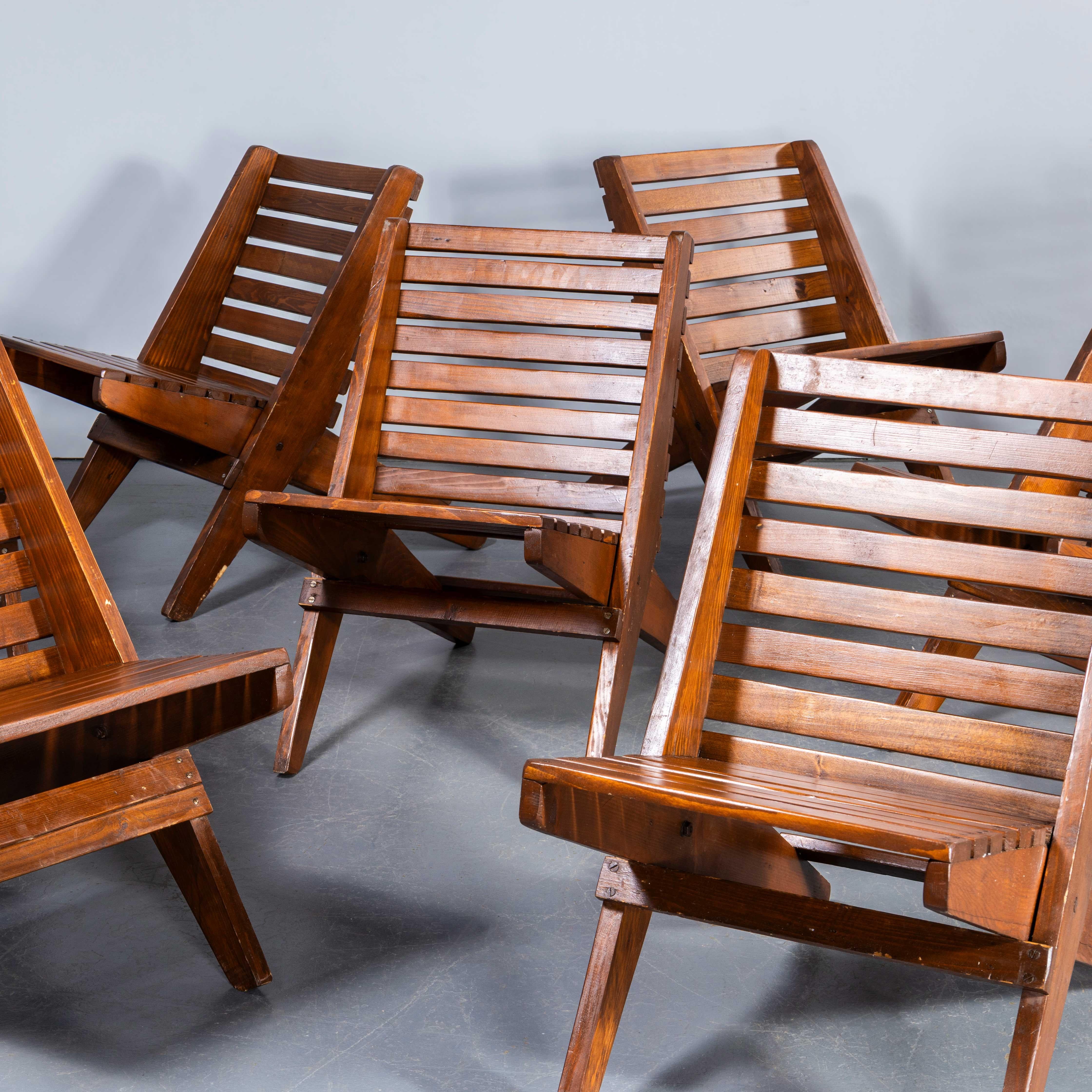 1950's Original Folding Lounge Side Chairs (Tschechisch) im Angebot