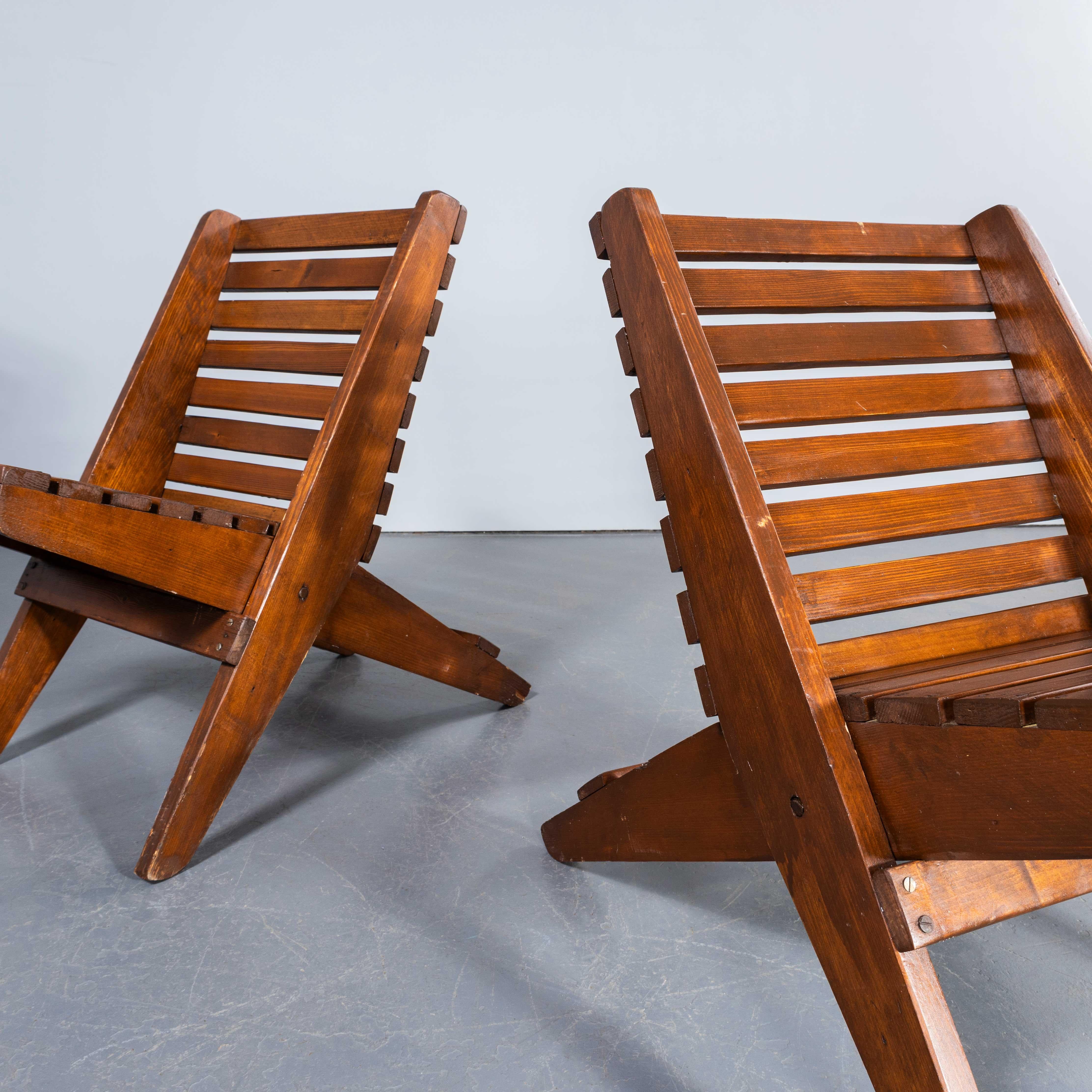 1950's Original Folding Lounge Side Chairs im Angebot 1