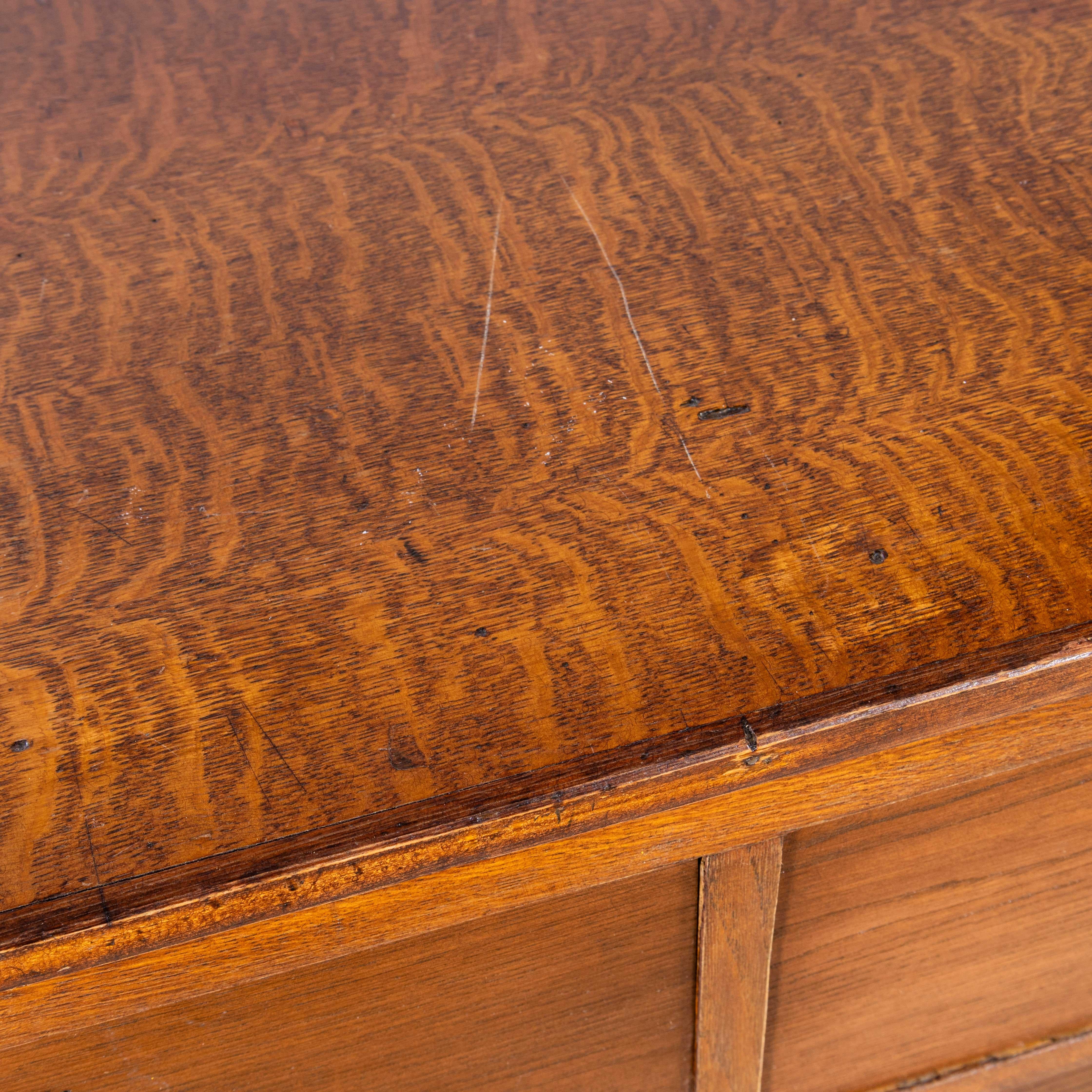 Oak 1950's Original French Apothecary Bank Of Drawers - Twelve Drawers
