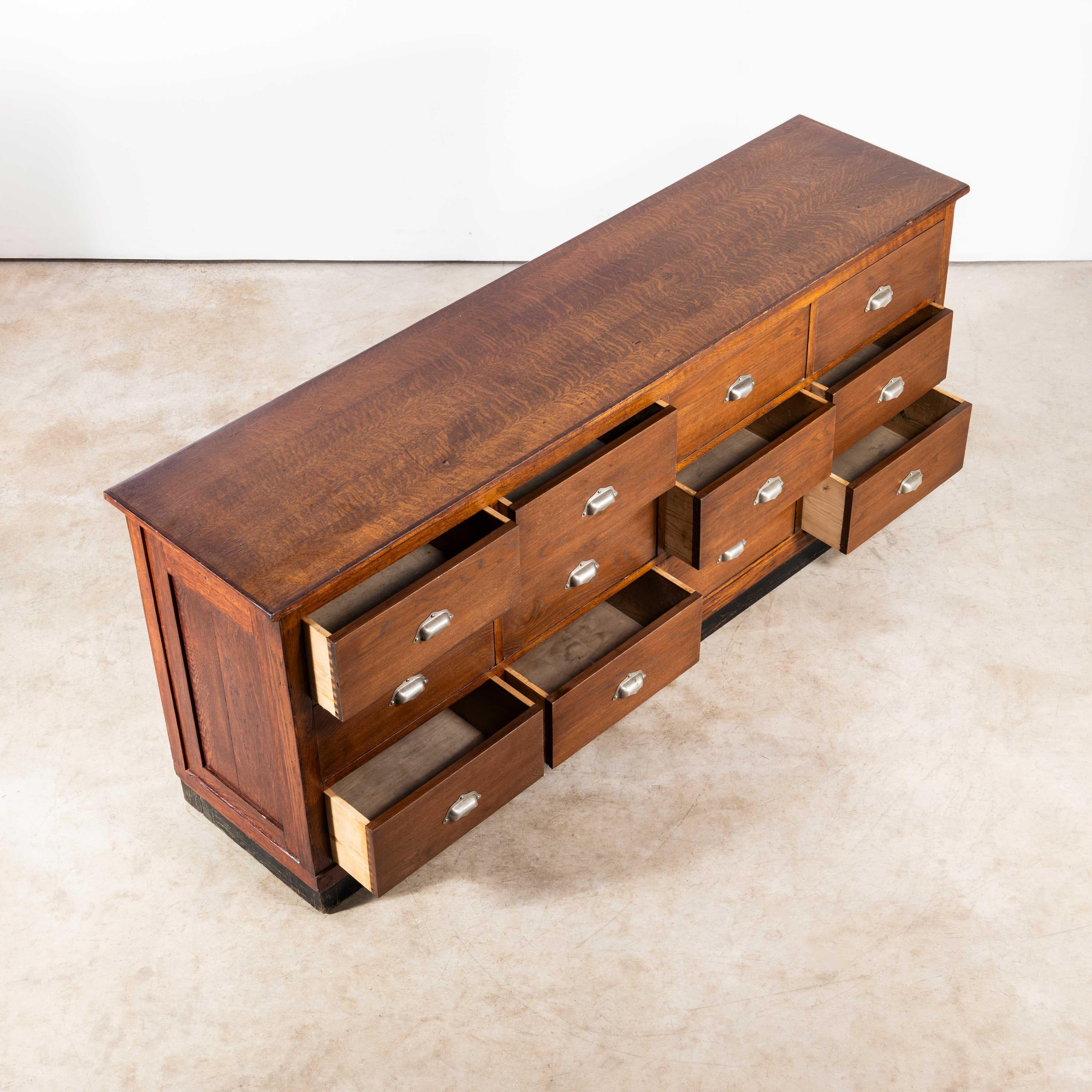 1950's Original French Apothecary Bank Of Drawers - Twelve Drawers 2