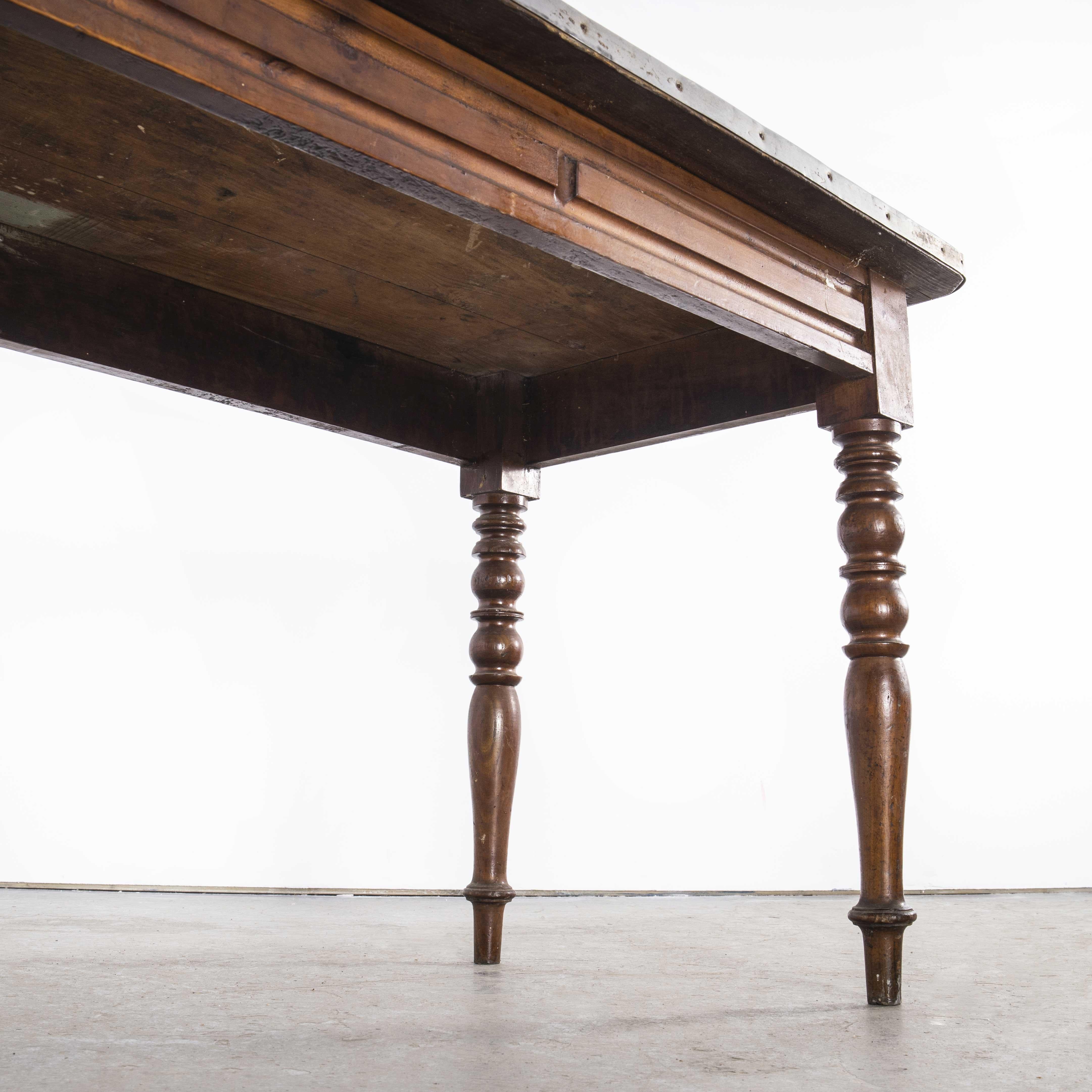 1950's Original French Bistro Rectangular Dining Table, Original Top, '1868' In Good Condition In Hook, Hampshire