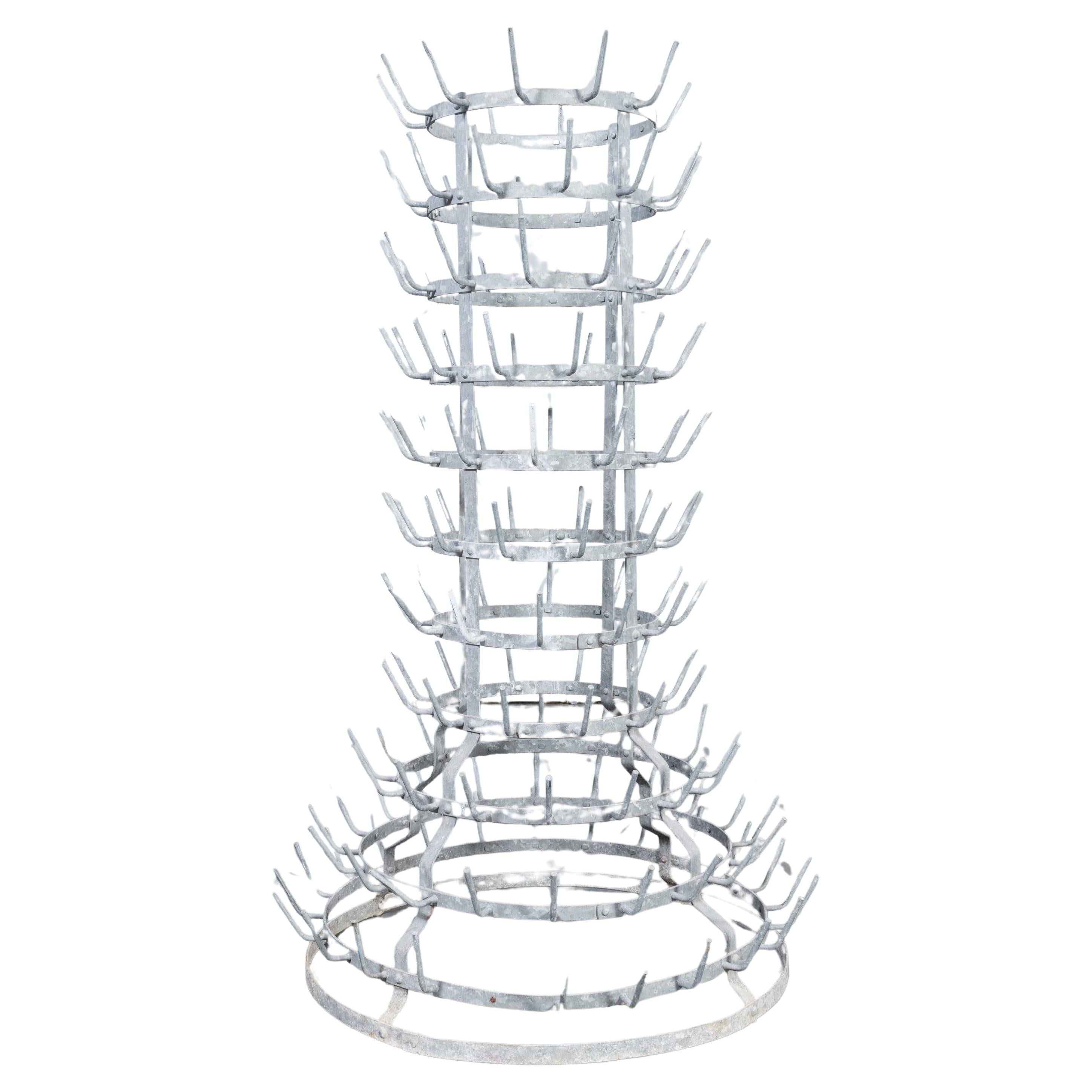 Scaffale per l'asciugatura delle bottiglie francese originale degli anni '50 (Model 3316)