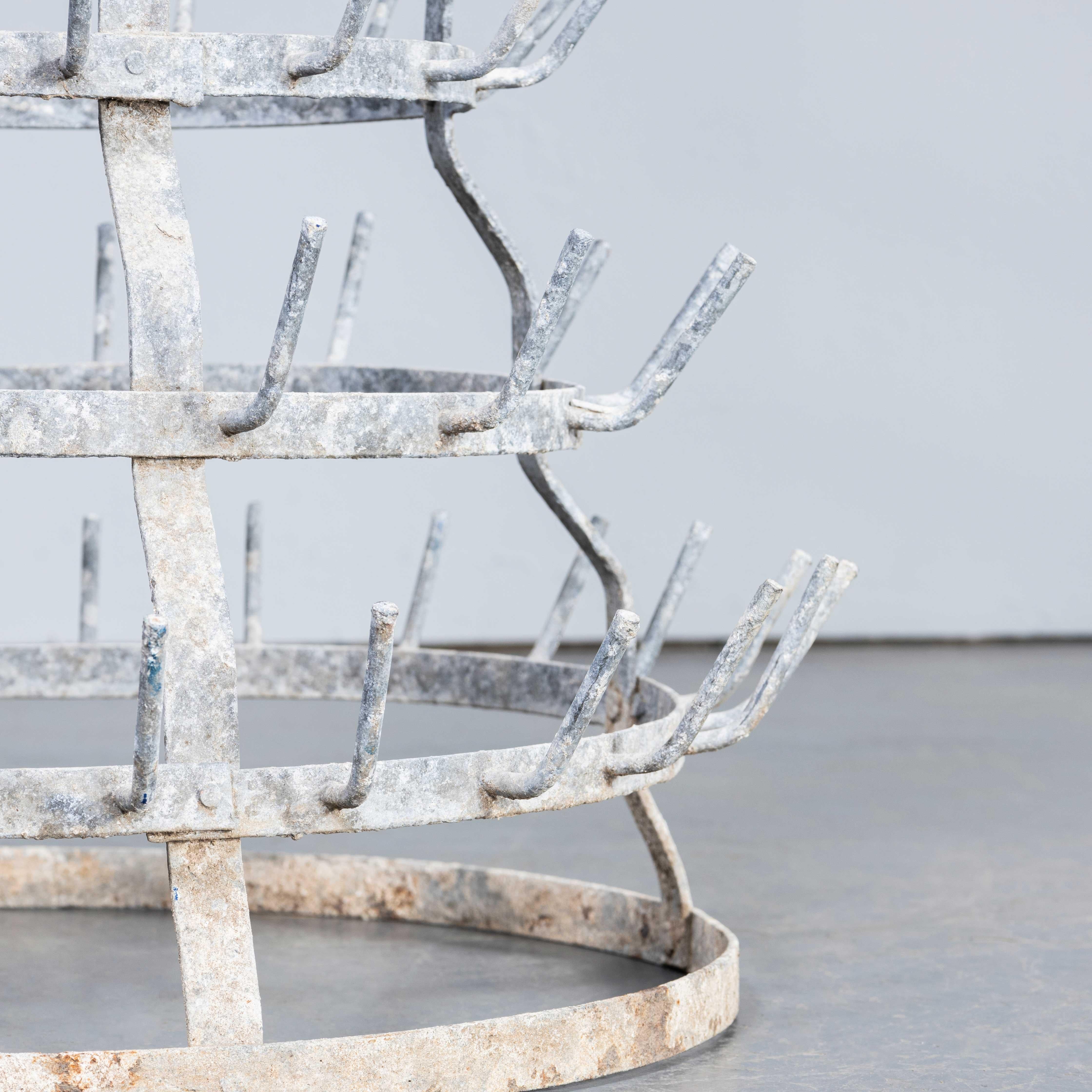 Metal 1950's Original French Bottle Drying Rack (Model 3321) For Sale