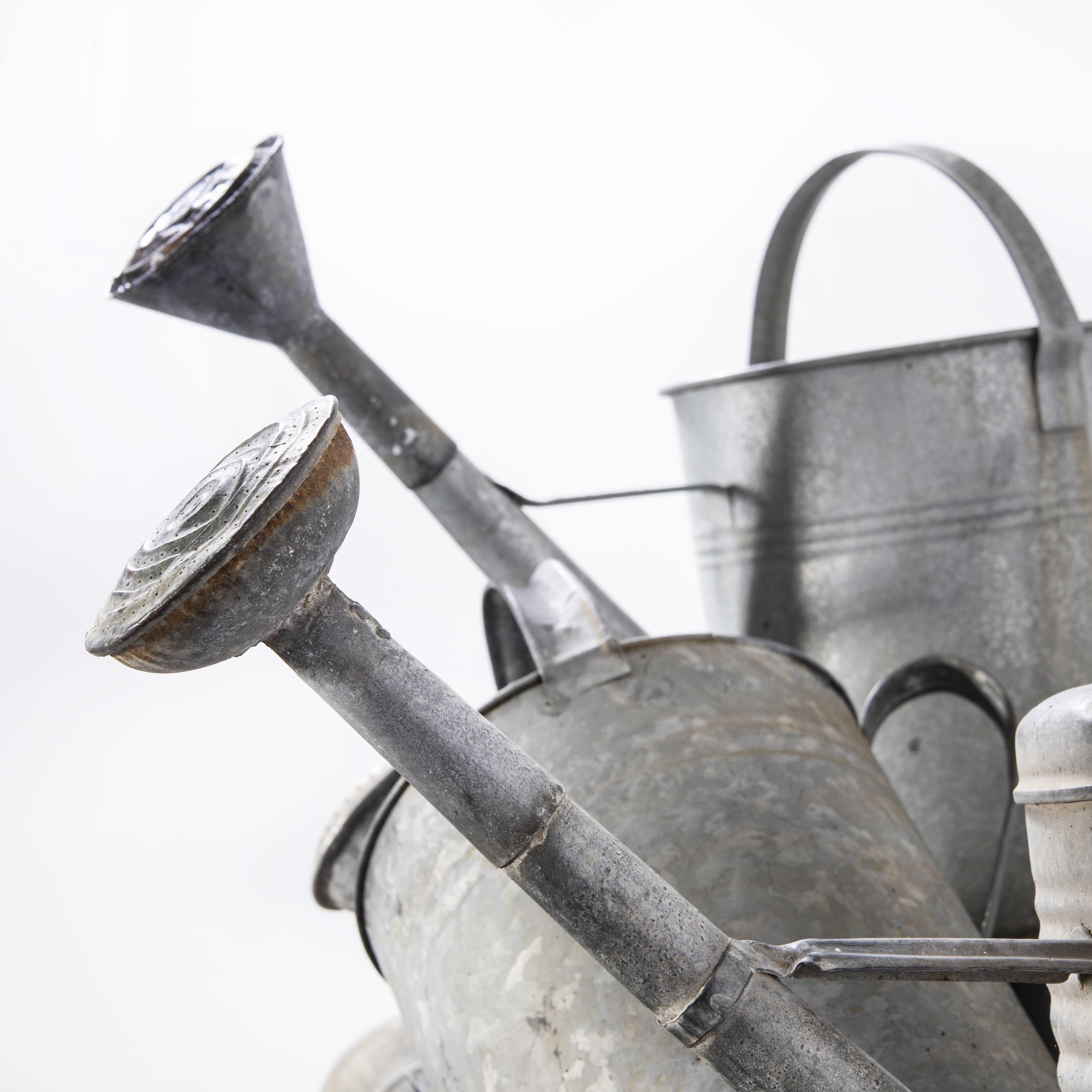 Mid-20th Century 1950's Original French Galvanised Watering Can For Sale