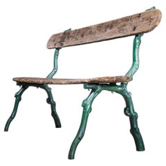 Used 1950's Original French Garden Bench - Cast Base