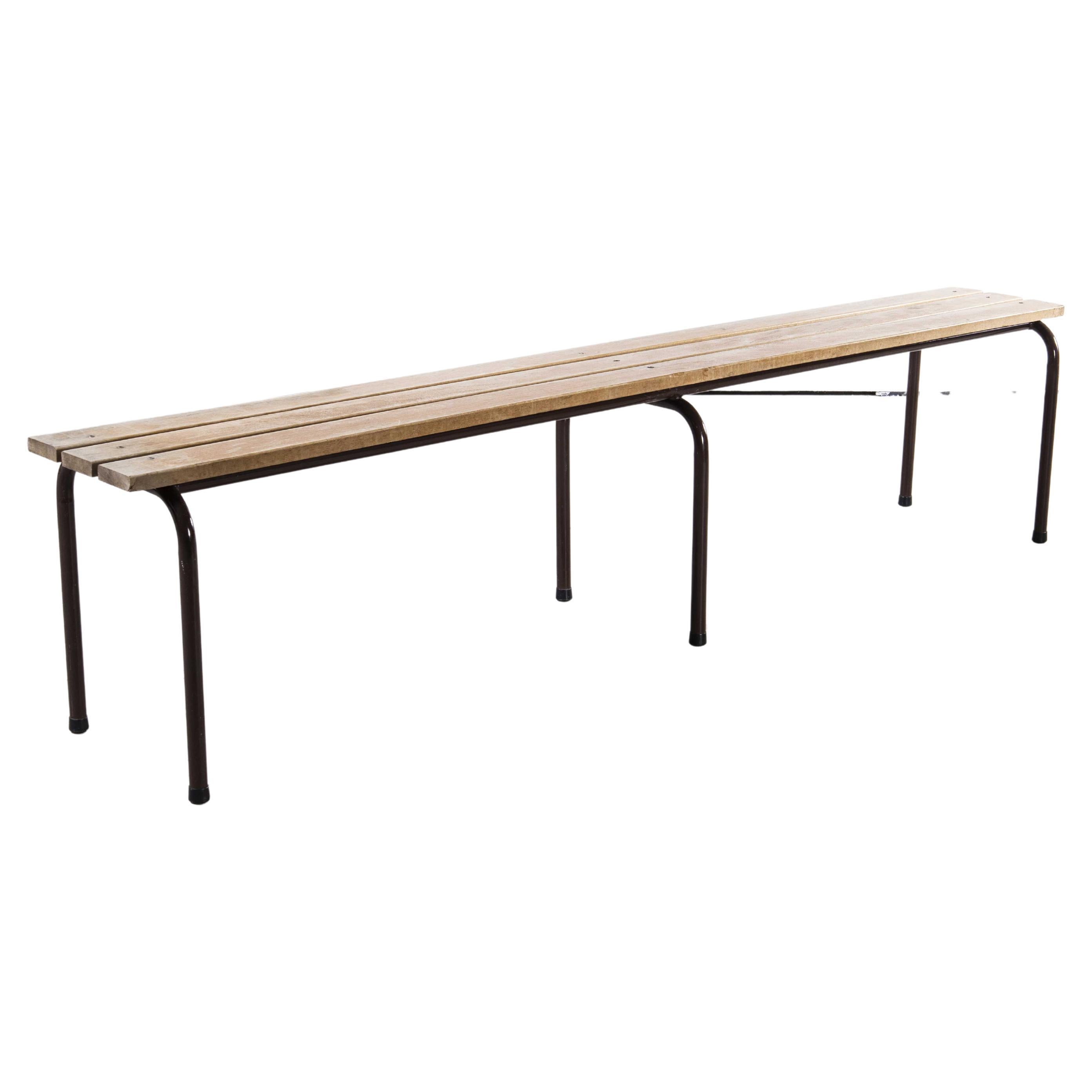 1950's Original French Mullca Long Slatted Bench '745.1'