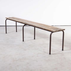 Banc à lattes longues Mullca français d'origine des années 1950, modèle 745