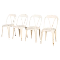 1950's Original French Multipl's Dining Chairs - Set Of Four White