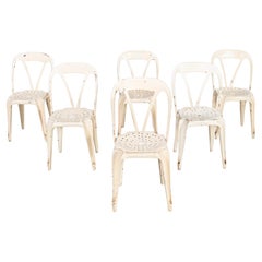 1950's Original French Multipl's Dining Chairs - Set Of Six White