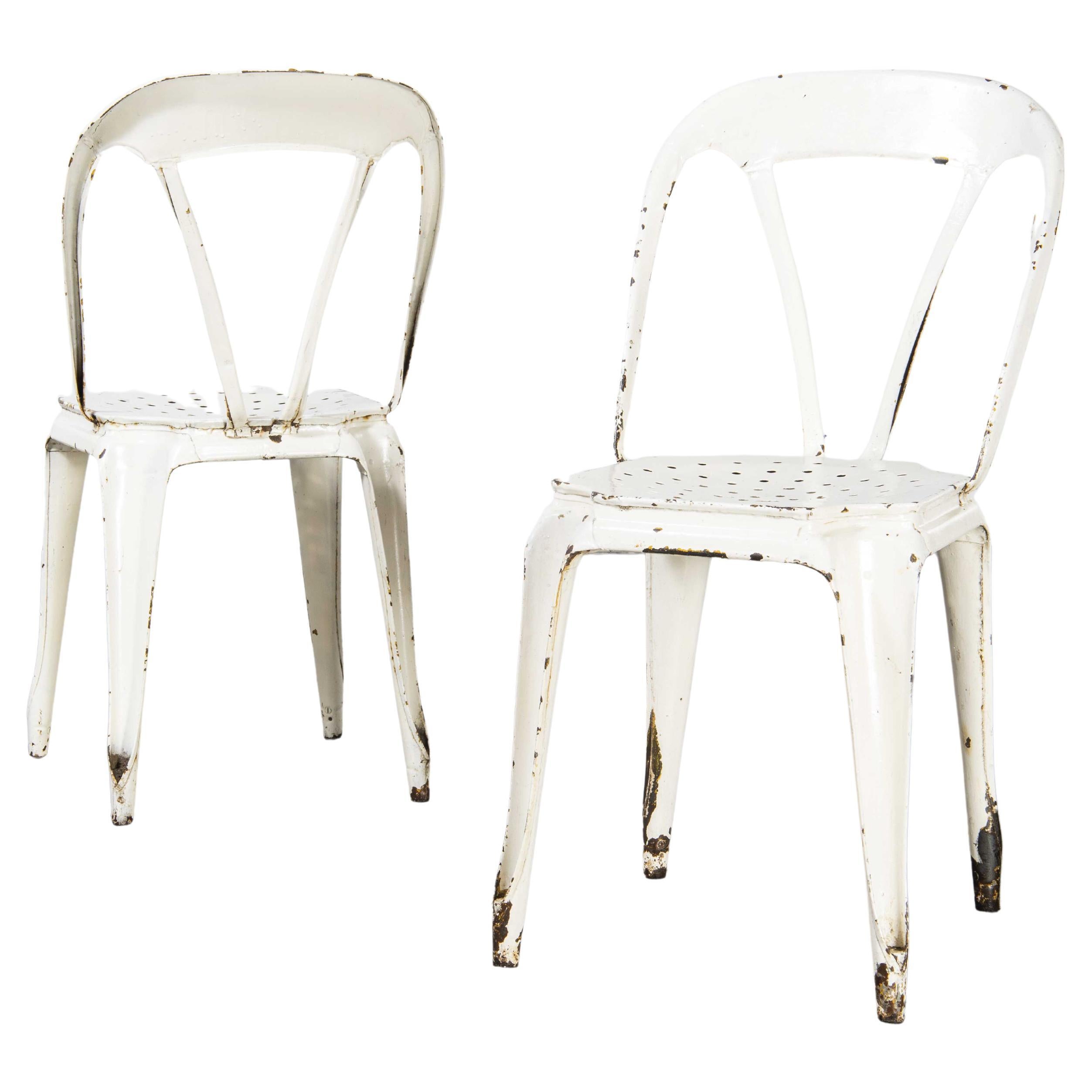 1950’s Original French Multipl’s Metal Dining Chairs, Pair For Sale