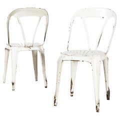 Retro 1950’s Original French Multipl’s Metal Dining Chairs, Pair