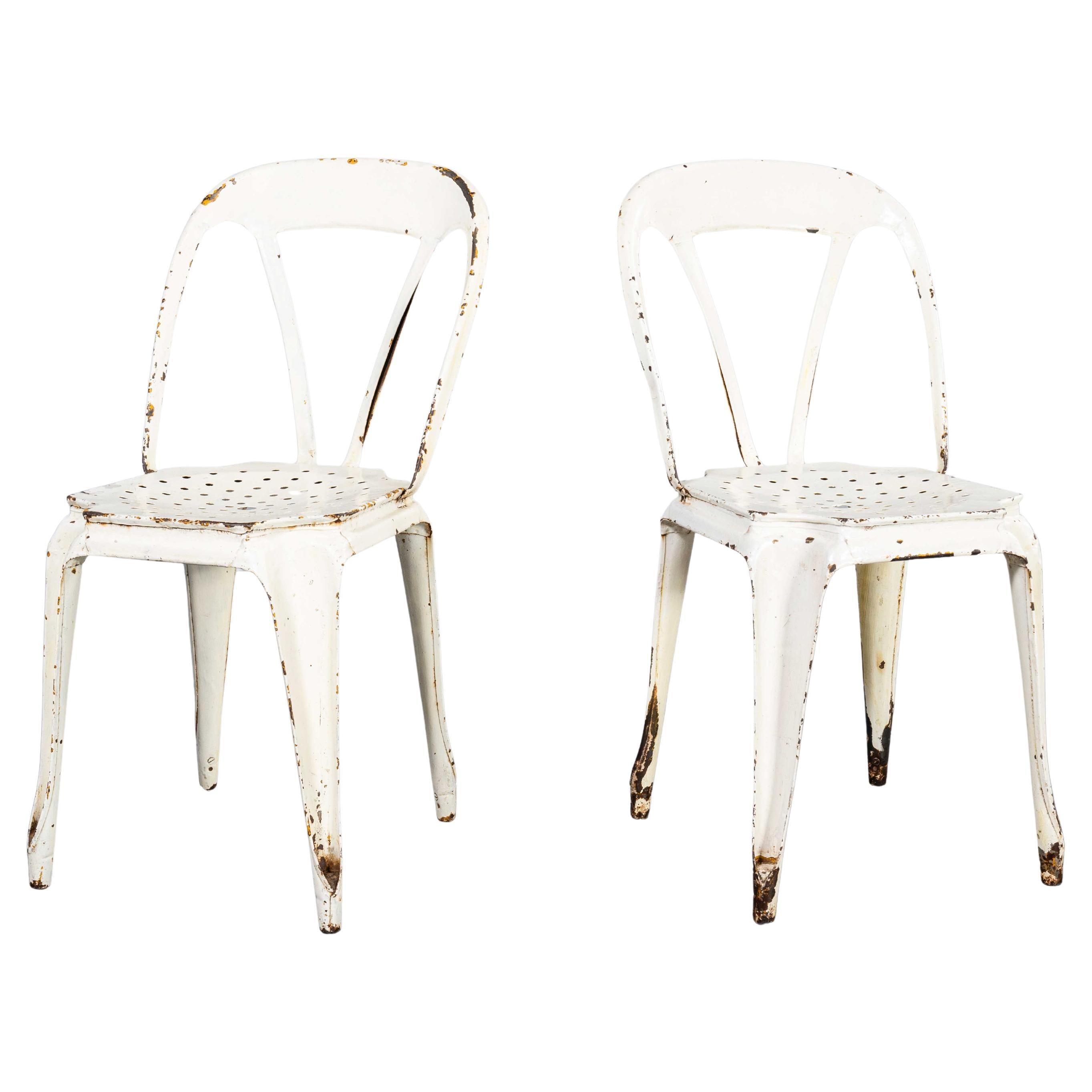 1950’s Original French Multipl’s Metal Dining Chairs, Pair