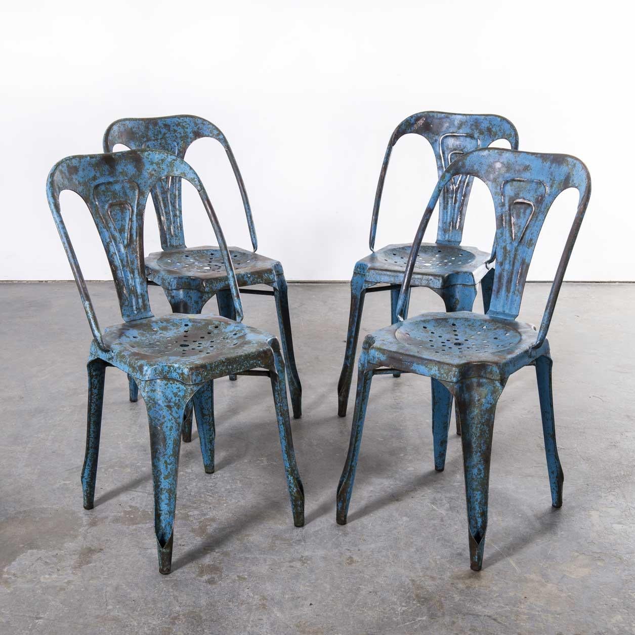Mid-20th Century 1950's Original French Multipl's Table And Chair Set - Blue For Sale