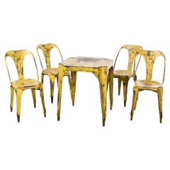 Set di tavolo e sedie multiuso originale francese degli anni '50, giallo