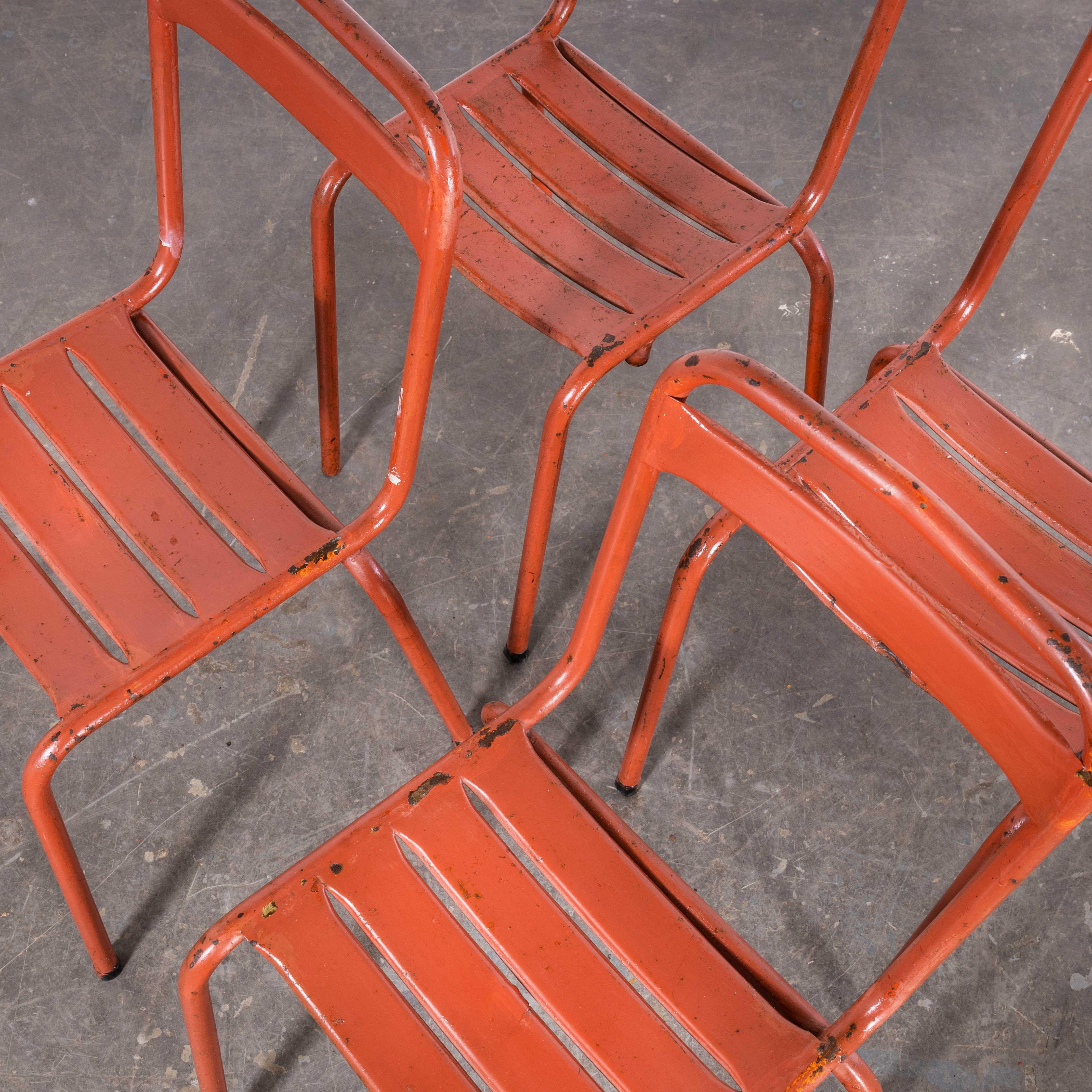 1950's Original French Outdoor Table And Chair Set - Four Chairs (2615) 1