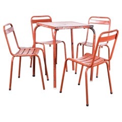 1950's Original French Outdoor Table And Chair Set - Four Chairs (2615)