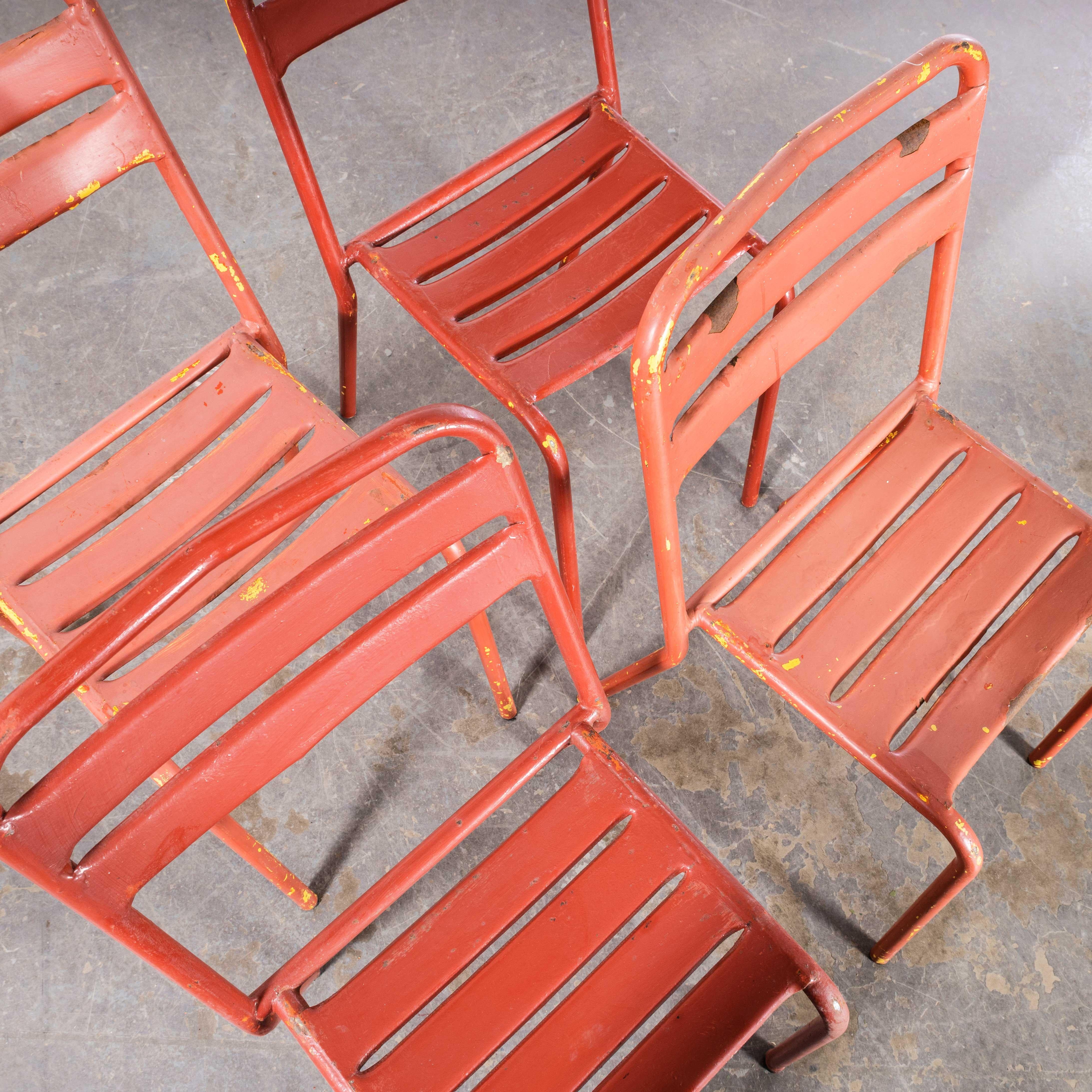 Mid-20th Century 1950's Original French Outdoor Table And Chair Set - Four Chairs (2616)