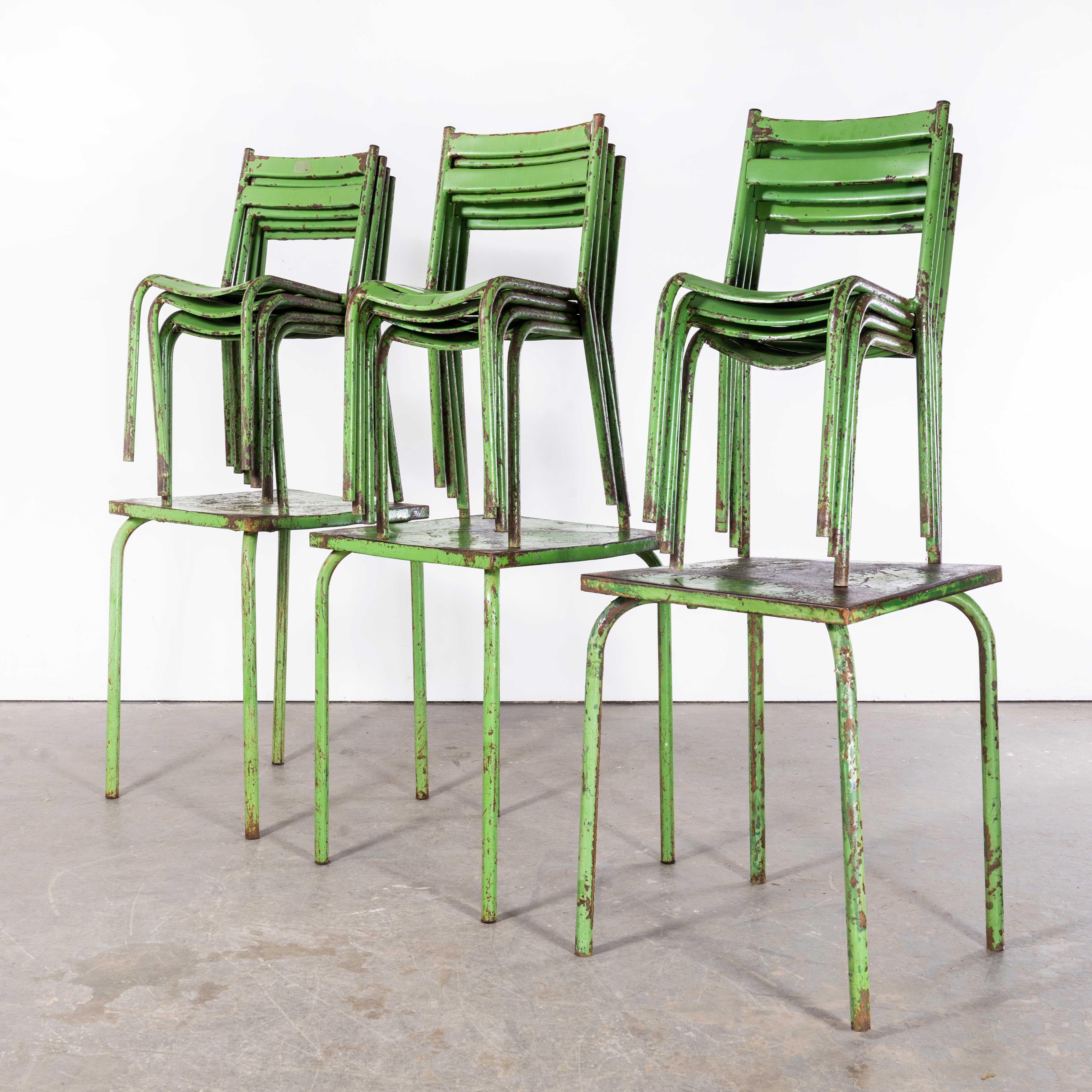 Metal 1950's Original French Outdoor Table And Chair Set - Four Chairs