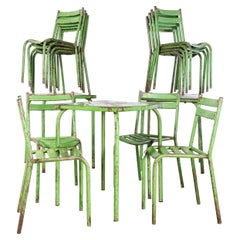 1950's Original French Outdoor Table And Chair Set - Four Chairs