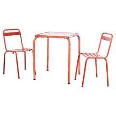 1950's Original Französisch Outdoor Tisch und Stuhl Set - Zwei Stühle (2618)