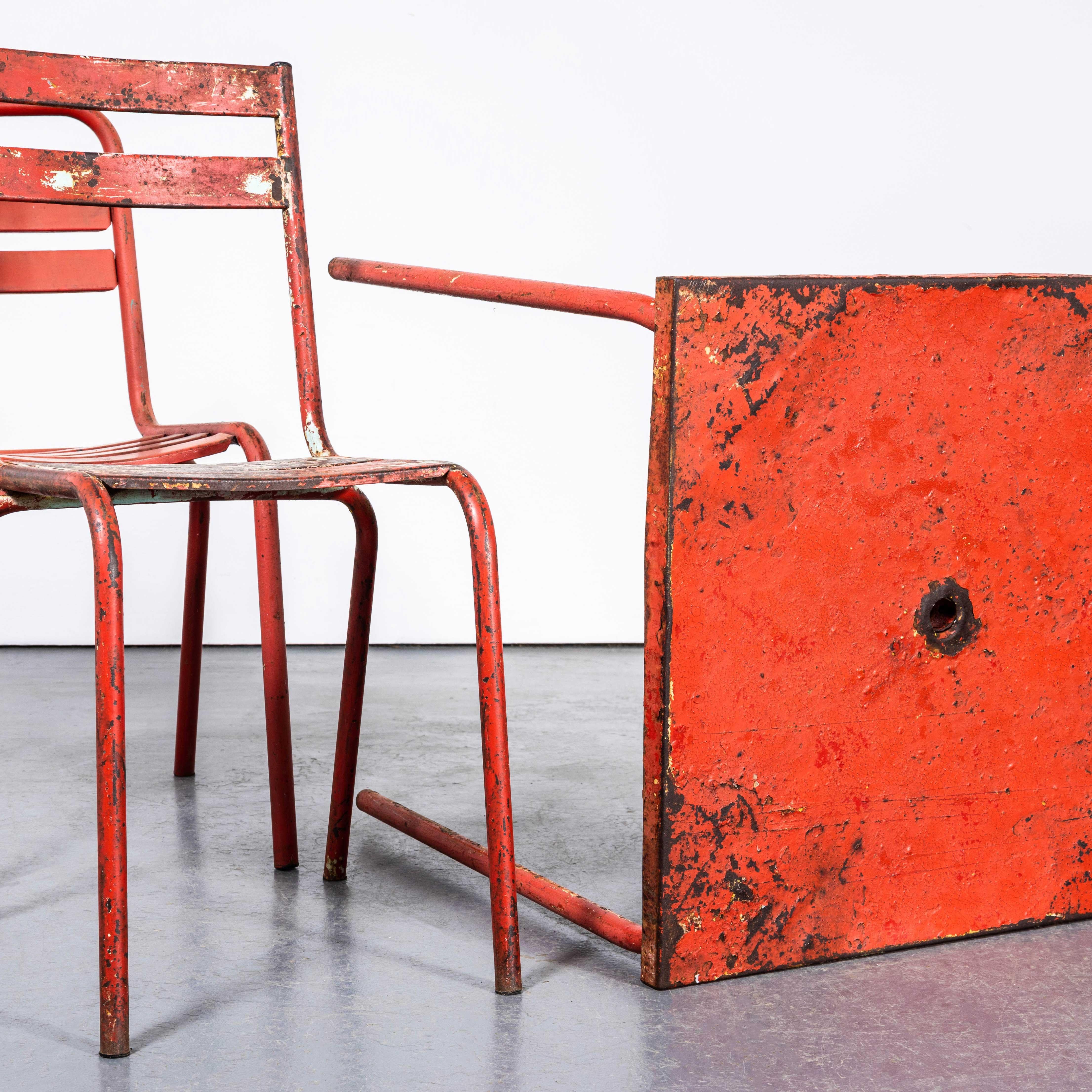 1950's Original Französisch Outdoor Tisch und Stuhl Set - Zwei Stühle (3654) 2