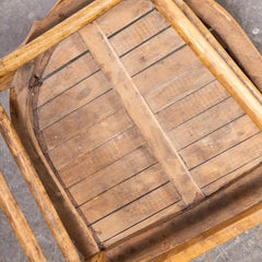 1950's Original French Slatted Farmhouse Chairs From Provence - Set Of Ten