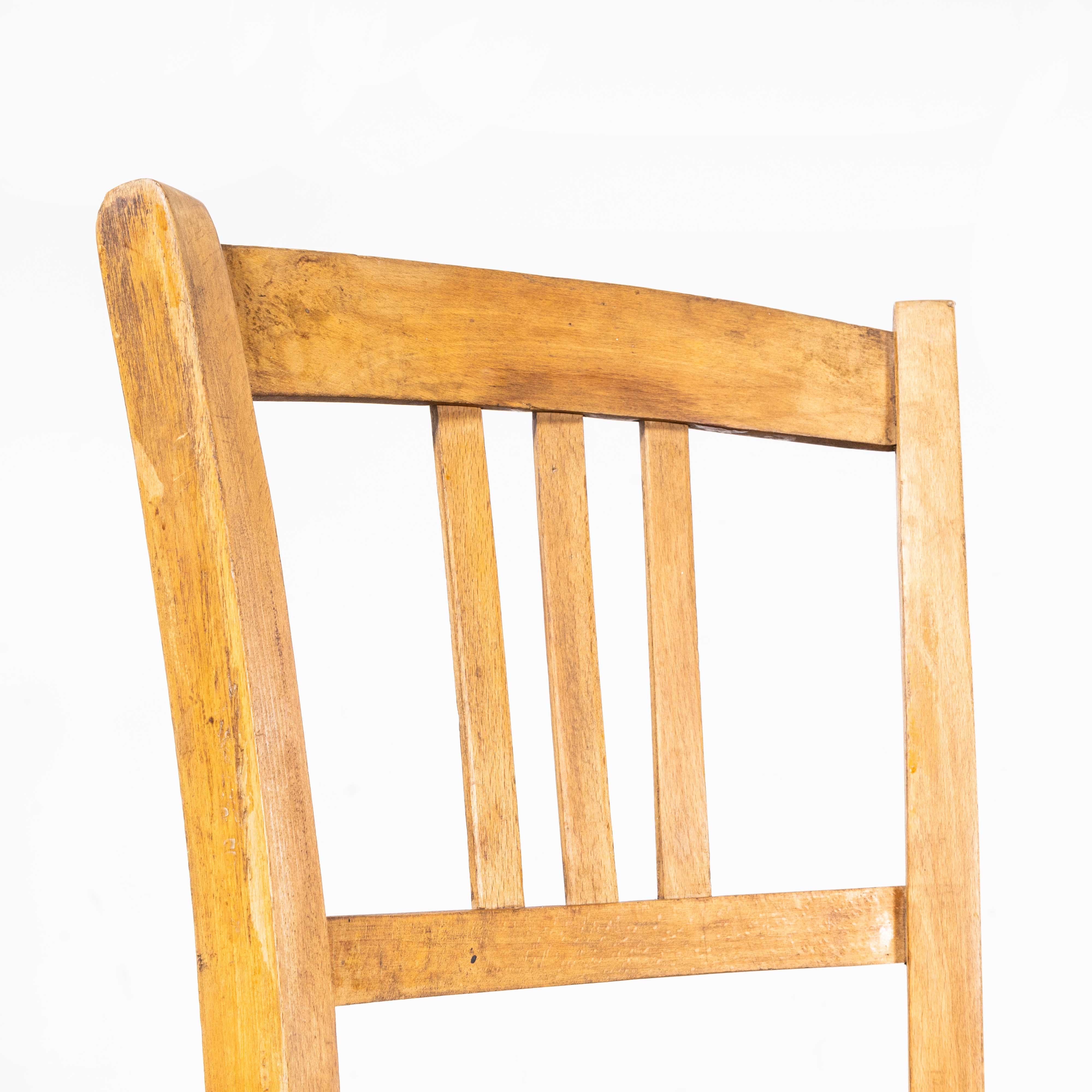 Hêtre Original 1950's French Slatted Farmhouse Chairs From Provence - Set Of Ten en vente