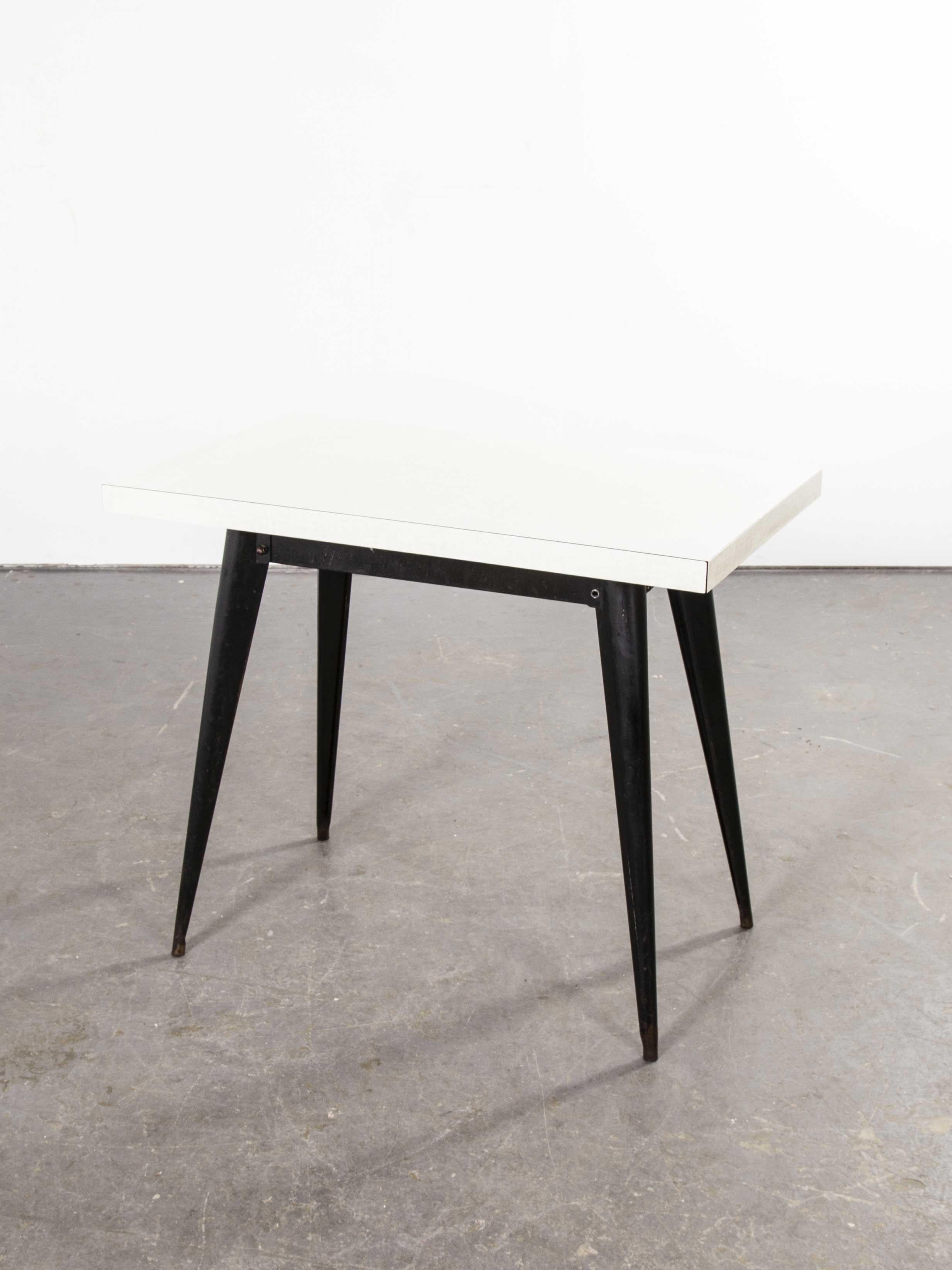 1950s original French T55 Tolix rectangular, kitchen, dining table (Model 3)

1950s original French T55 Tolix rectangular, kitchen, dining table. Tolix is one of our all-time favorite companies. In 1907 Frenchman Xavier Pauchard discovered that he