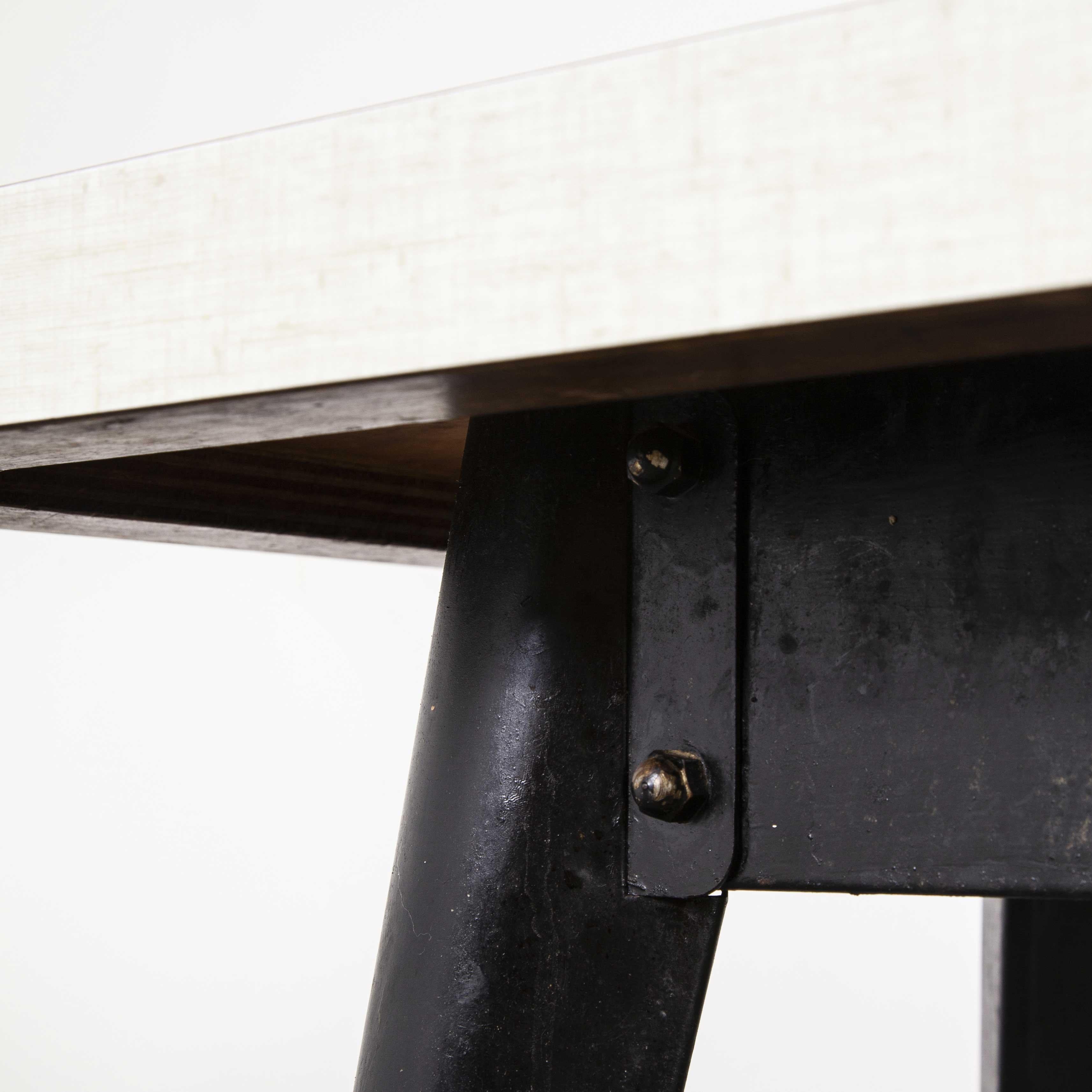 1950s Original French T55 Tolix Rectangular, Kitchen, Dining Table 'Model 3' In Good Condition In Hook, Hampshire