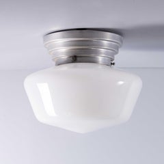 1950's Original French Tabac Opal Glass Ceiling - Wall - Lamp