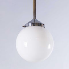 1950's Original French Tabac Opal Glass Pendant Lamp - Single (958.10)