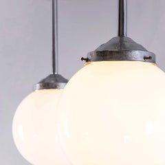 1950's Original French Tabac Opal Glass Pendant Lamp - Single (958.4)