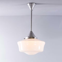 1950's Original French Tabac Opal Glass Pendant Lamp - Single (958.7)