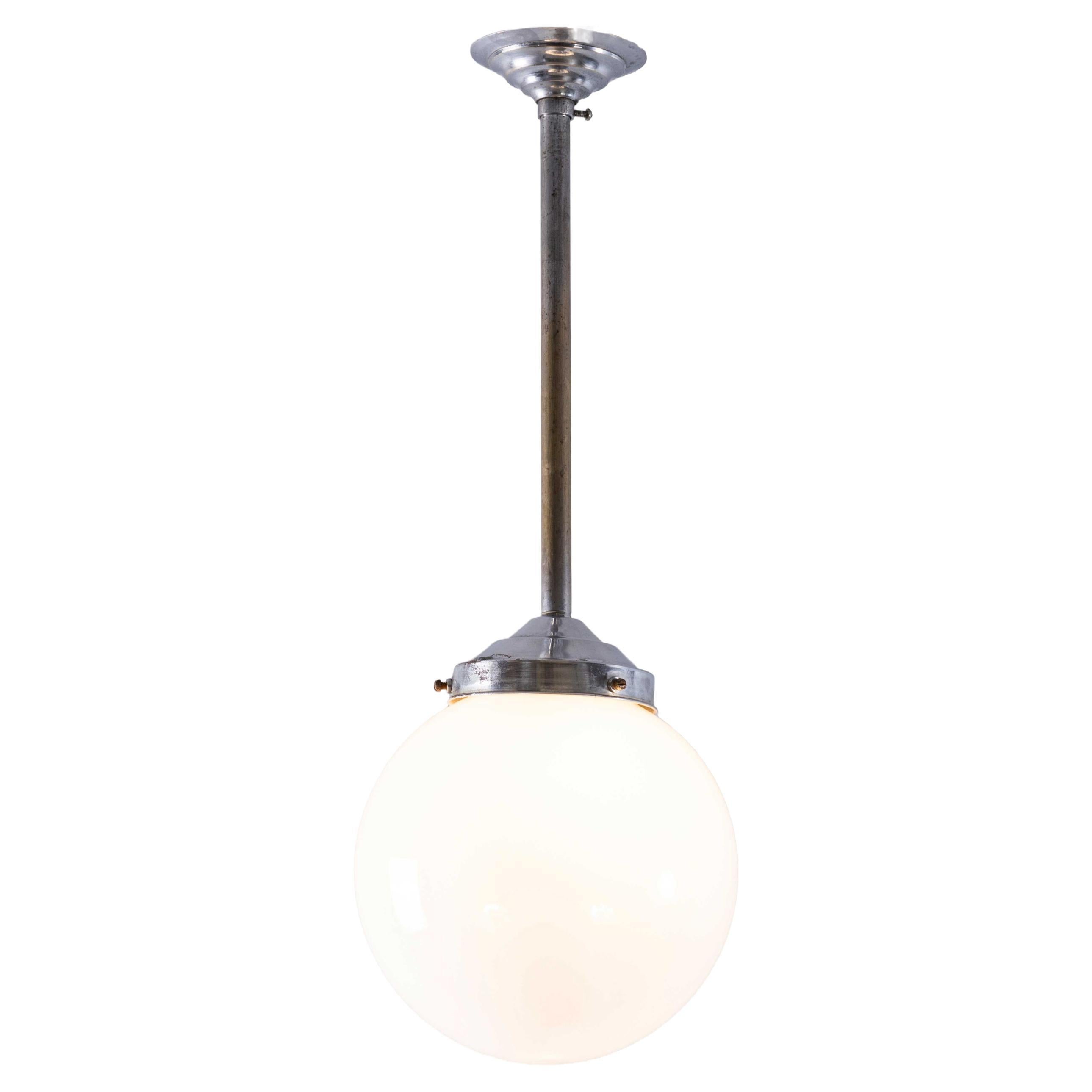 1950's Original French Tabac Opal Glass Pendant Lamp - Single (958.9) For Sale