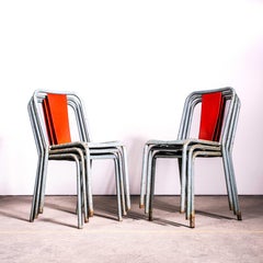1950's Original Französisch Tolix T37 Outdoor-Esszimmer Stühle - Set von sechs