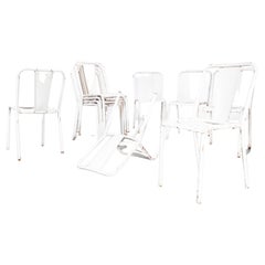 Chaises de salle à manger d'extérieur Tolix T37 d'origine française des années 1950, lot de dix