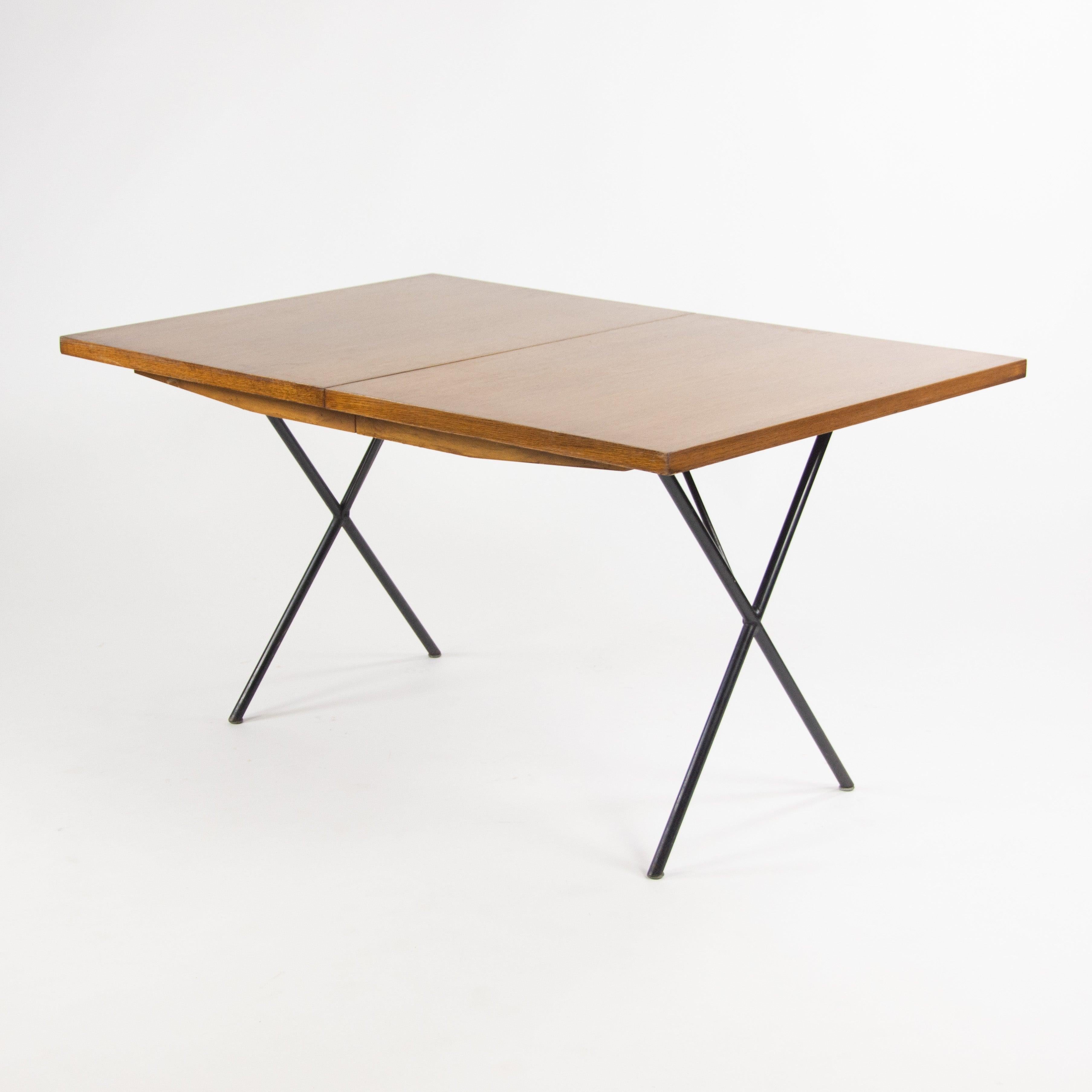 Modern 1950's Original George Nelson Herman Miller X Leg Extension Dining Table 5260 For Sale