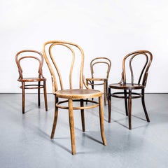 Sedie da pranzo classiche in legno curvato con schienale ad anello, originali degli anni '50 - Set da 4