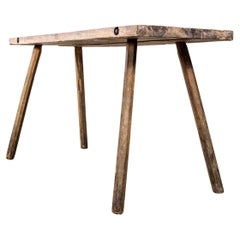 1950
s Original Hungarian Butchers Table - Tall Pegged