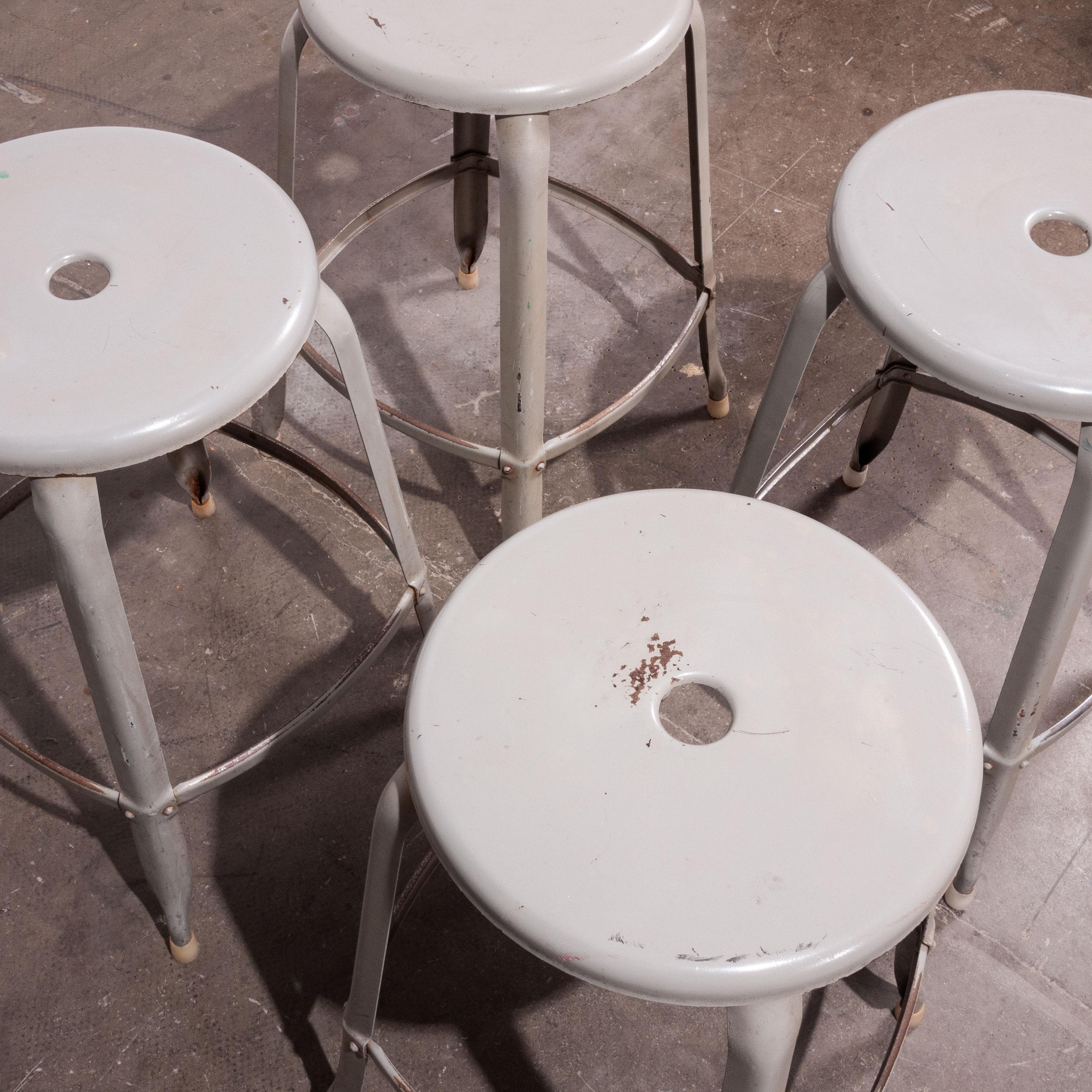 Mid-Century Modern 1950s Original Industrial Nicholle Stacking Stools - Set Of Four