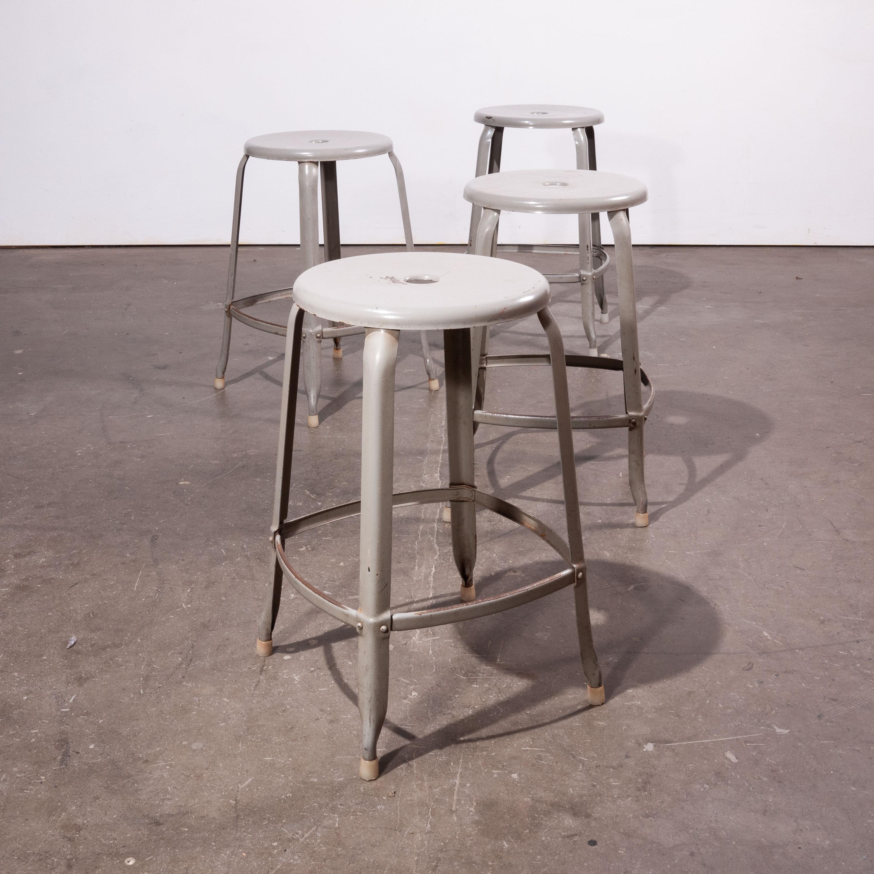 Mid-20th Century 1950s Original Industrial Nicholle Stacking Stools - Set Of Four