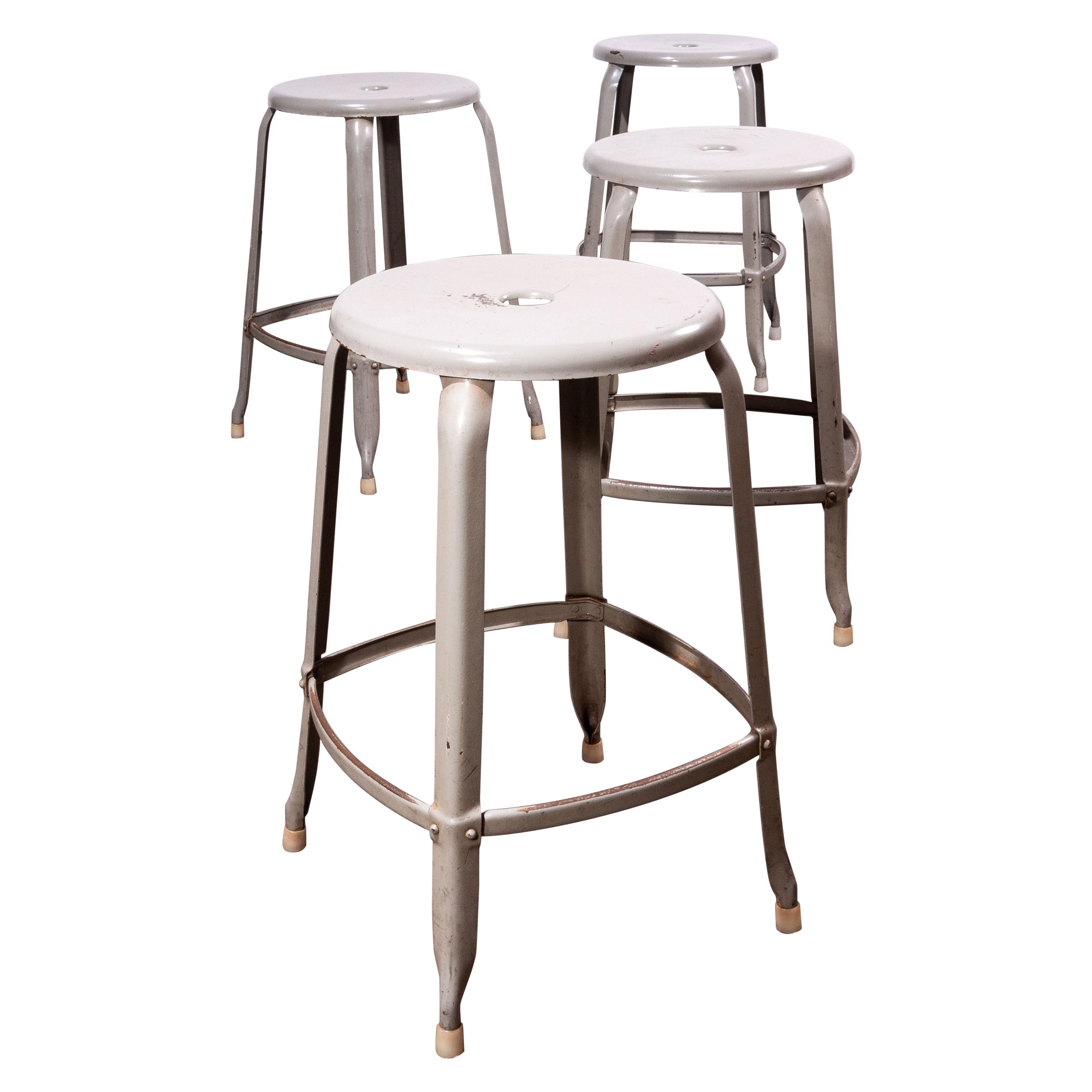 1950s Original Industrial Nicholle Stacking Stools - Set Of Four