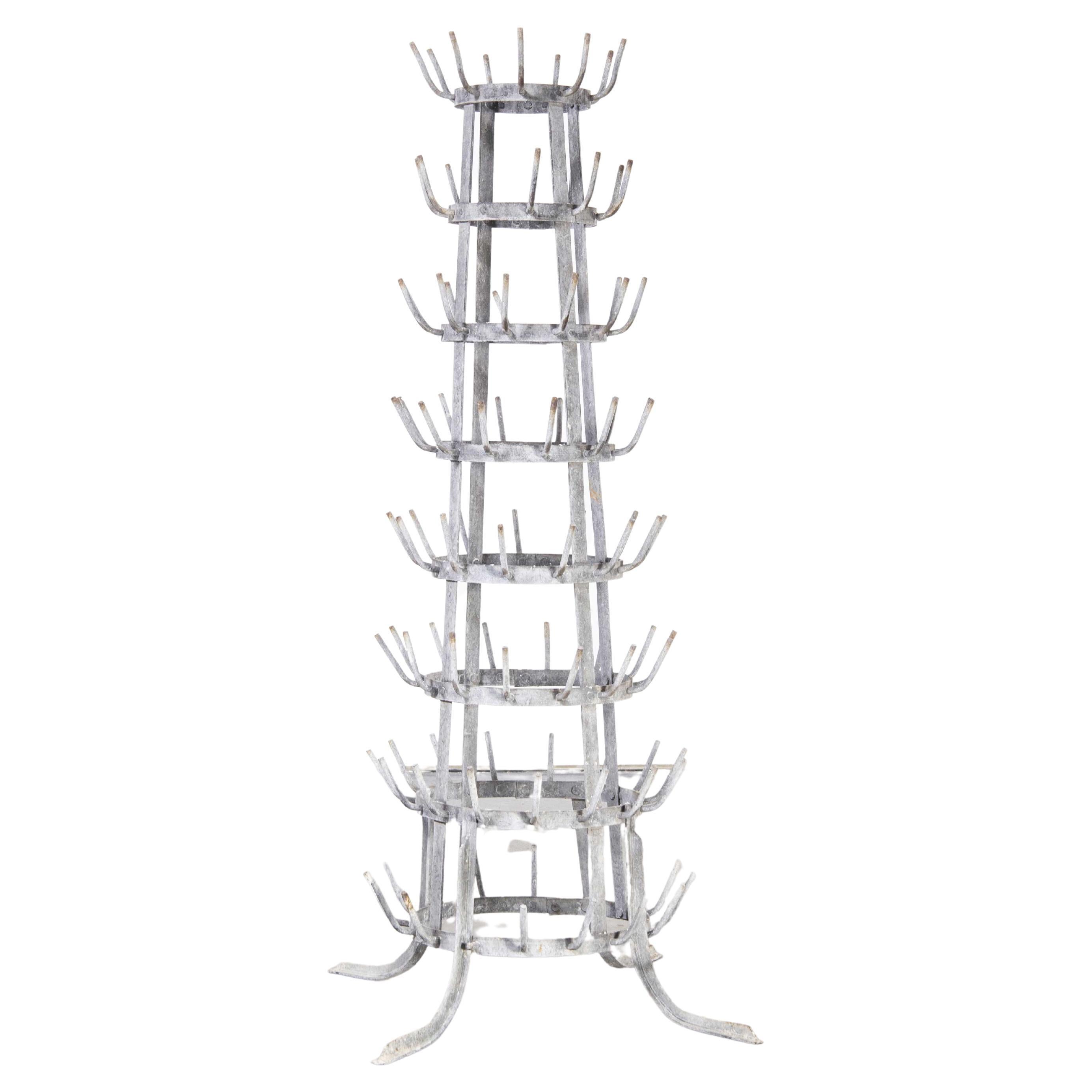 1950's Original Large French Bottle Drying Rack 'Model 1400.10' For