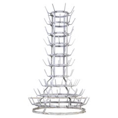 1950's Original Large French Bottle Drying Rack, 'Model 1400.12'