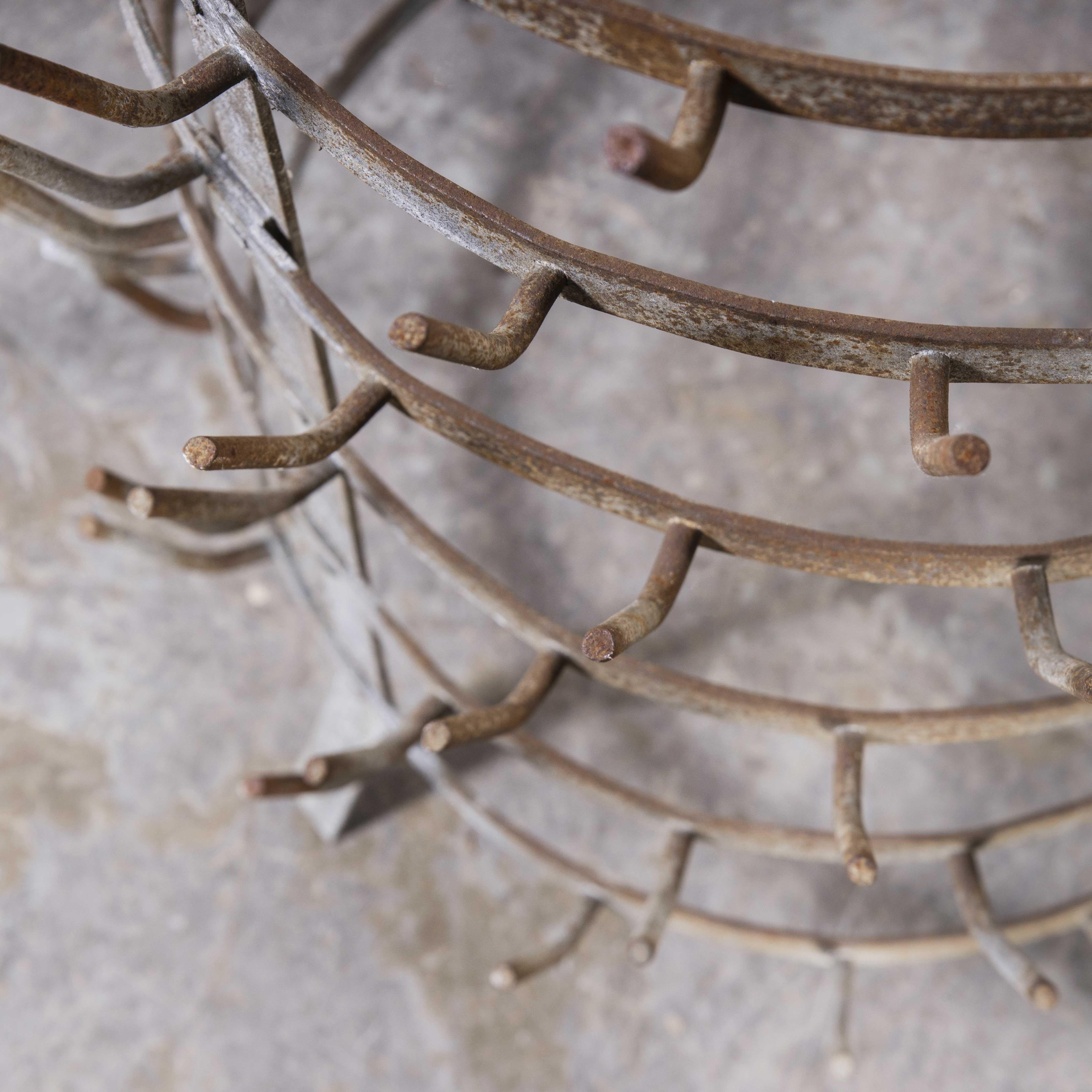 Mid-20th Century 1950's Original Large French Bottle Drying Rack, 'Model 1400.14'